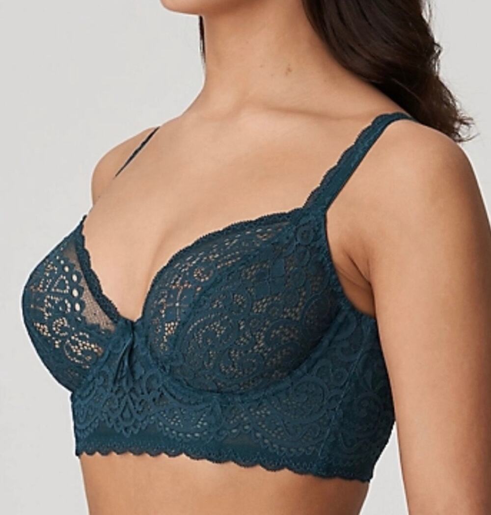 Prima Donna Twist I Do Longline Deep Teal Lace Bralette NEW 32G